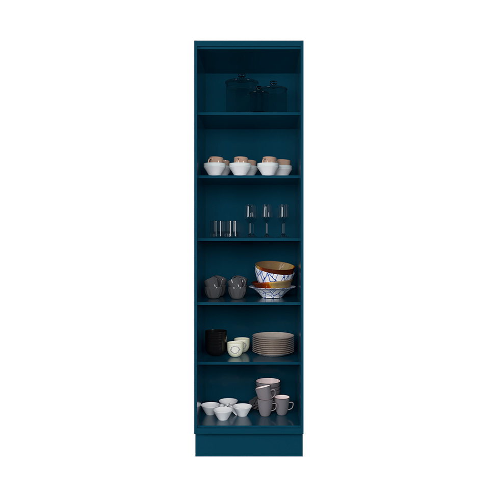 Cozinha Compacta Évora com Tampo para Cooktop 8 Portas 3 Gavetas Azul Órion