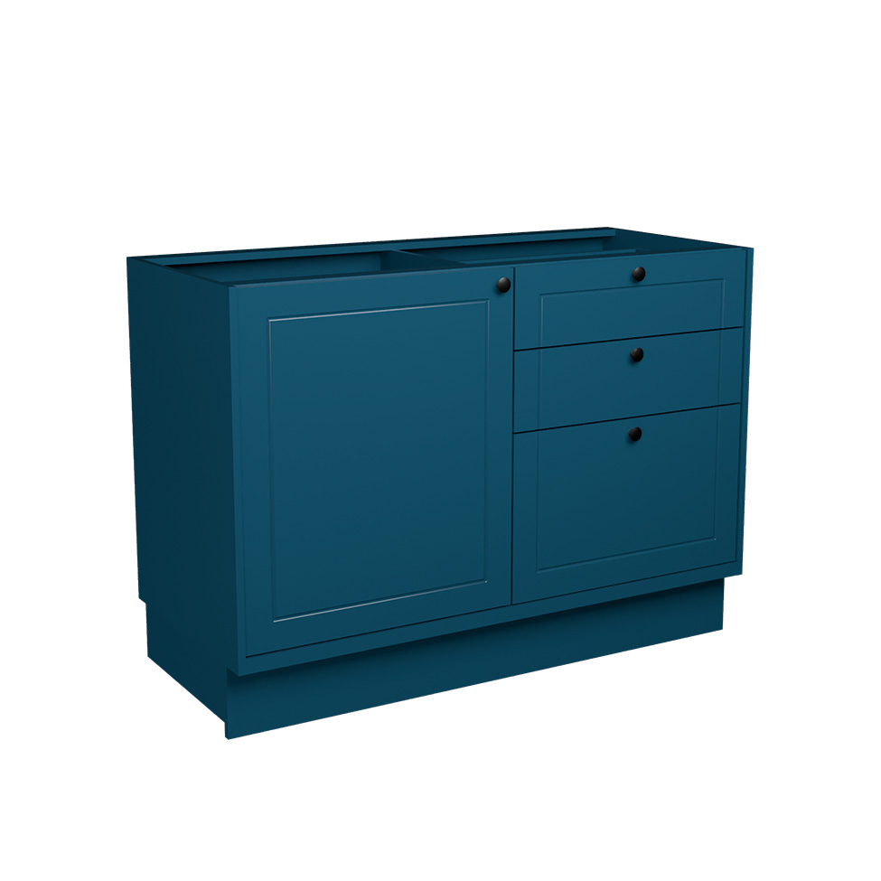Cozinha Compacta Évora com Tampo para Cooktop 8 Portas 3 Gavetas Azul Órion