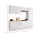 Cozinha Compacta Évora com Tampo para Cooktop 8 Portas 3 Gavetas Branco Ártico