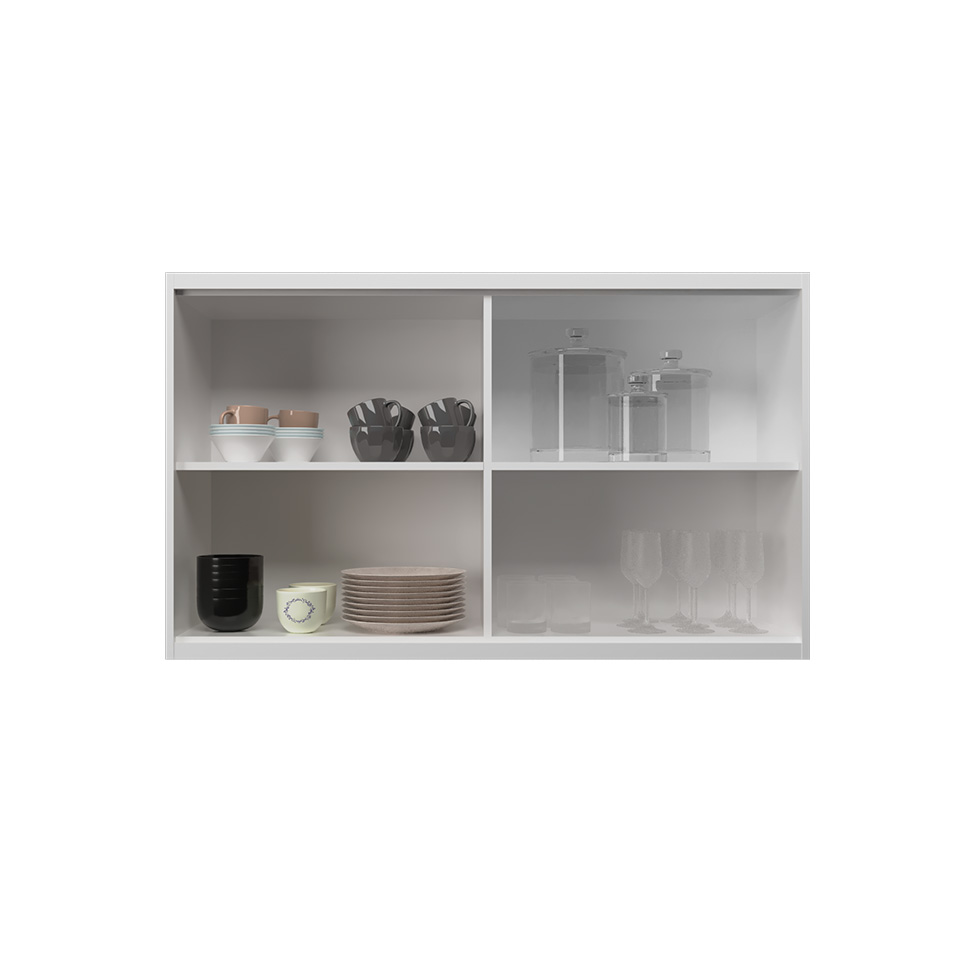 Cozinha Compacta Évora com Tampo para Cooktop 8 Portas 3 Gavetas Branco Ártico