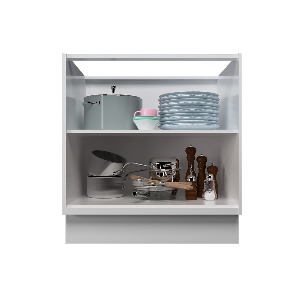 Cozinha Compacta Évora com Tampo para Cooktop 8 Portas 3 Gavetas Branco Ártico