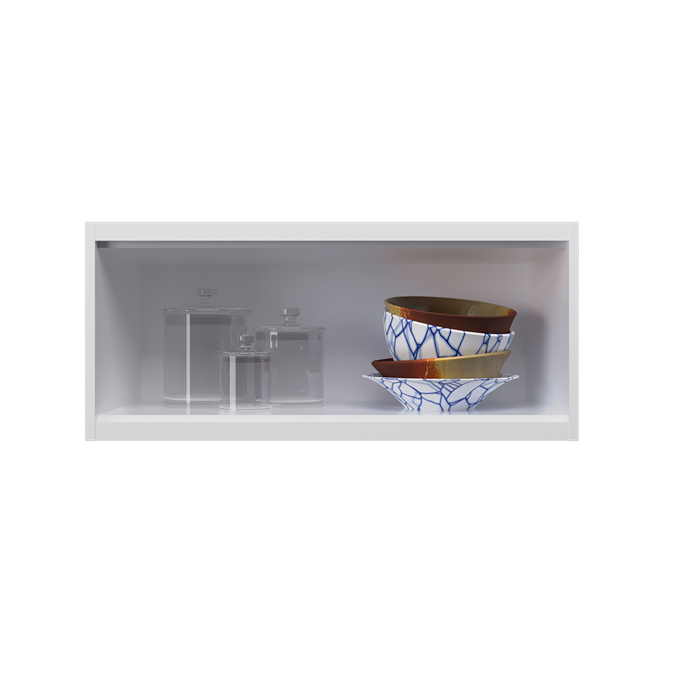 Cozinha Compacta Évora com Tampo para Cooktop 8 Portas 3 Gavetas Branco Ártico