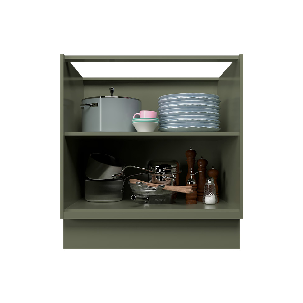Cozinha Compacta Évora com Tampo para Cooktop 8 Portas 3 Gavetas Verde Hill