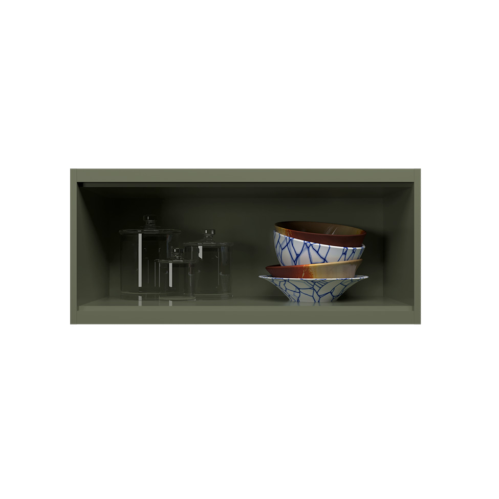 Cozinha Compacta Évora com Tampo para Cooktop 8 Portas 3 Gavetas Verde Hill