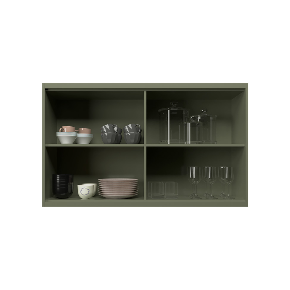 Cozinha Compacta Évora com Tampo para Cooktop 8 Portas 3 Gavetas Verde Hill