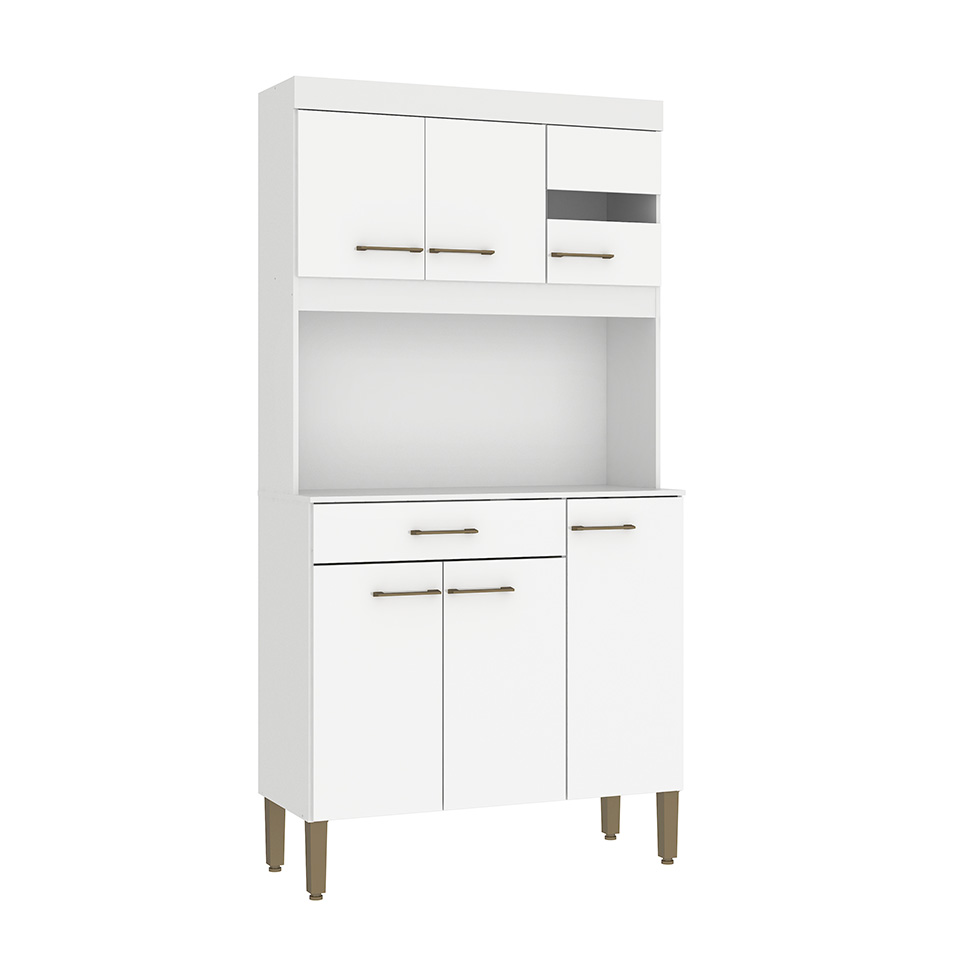 Cozinha Compacta Carla 6 Portas 1 Gaveta Branca