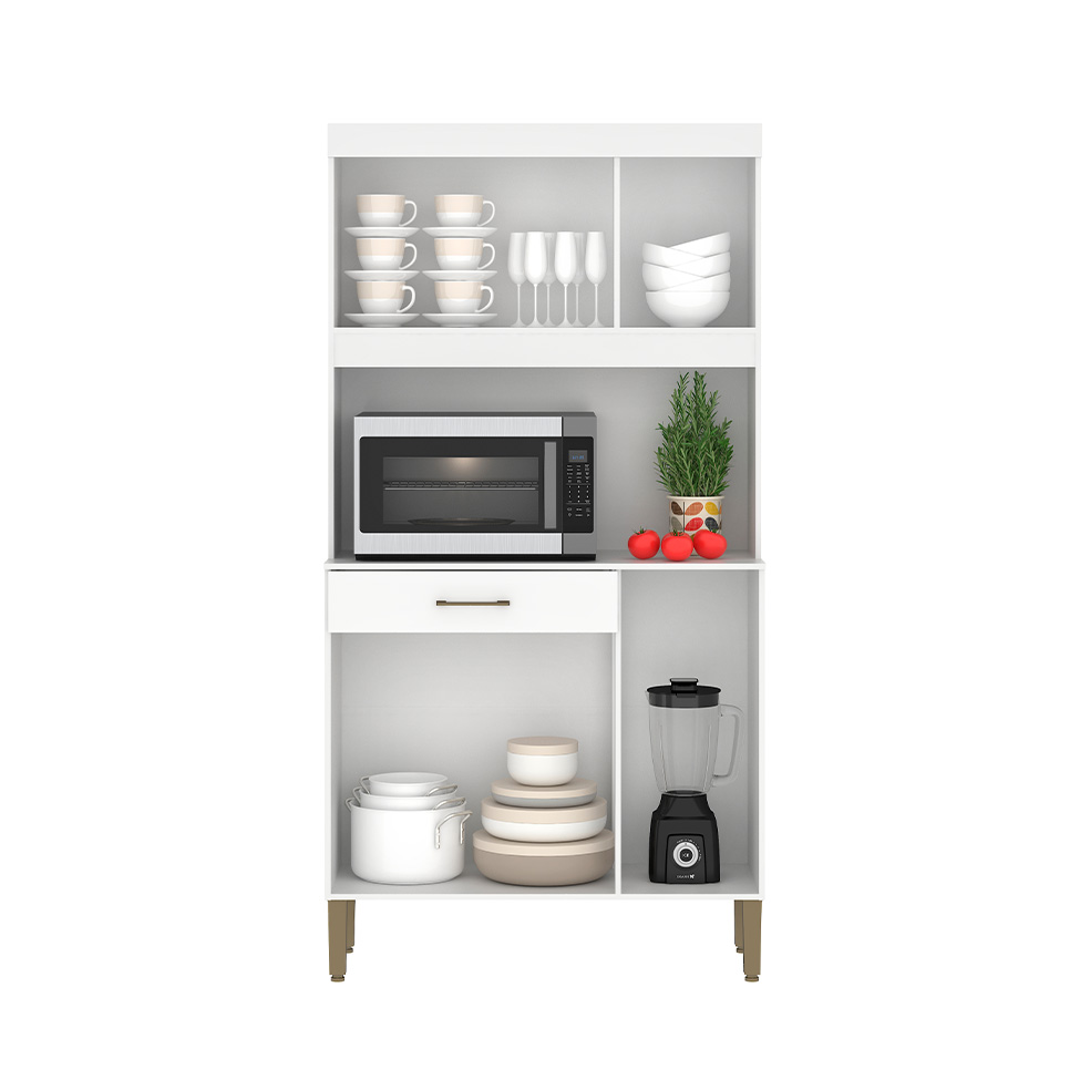 Cozinha Compacta Carla 6 Portas 1 Gaveta Branca