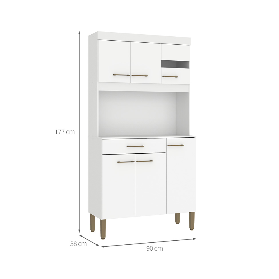 Cozinha Compacta Carla 6 Portas 1 Gaveta Branca