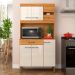 Cozinha Compacta Carla 6 Portas 1 Gaveta Cinamomo e Off White