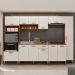 Cozinha Compacta Essência 100% MDF 12 Portas 1 Gaveta Freijó e Off White