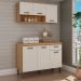 Cozinha Compacta Essência 100% MDF 6 Portas 1 Gaveta Freijó e Off White