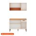 Cozinha Compacta Essência 100% MDF 6 Portas 1 Gaveta Freijó e Off White