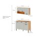 Cozinha Compacta Essência 100% MDF 6 Portas 1 Gaveta Freijó e Off White
