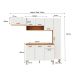 Cozinha Compacta Essência 100% MDF 8 Portas 1 Gaveta Freijó e Off White 225 cm