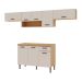 Cozinha Compacta Essência 100% MDF 8 Portas 1 Gaveta Freijó e Off White 260 cm