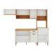 Cozinha Compacta Essência 100% MDF 9 Portas 1 Gaveta Freijó e Off White