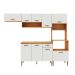 Cozinha Compacta Essência 100% MDF 9 Portas 1 Gaveta Freijó e Off White