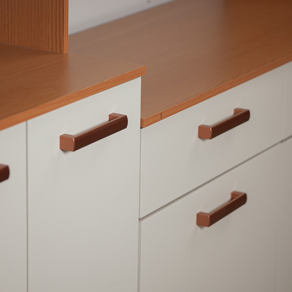Cozinha Compacta Essência 100% MDF 9 Portas 1 Gaveta Freijó e Off White