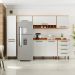 Cozinha Compacta Evolution 7 Portas 4 Gavetas Off White e Freijó