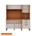 Cozinha Compacta Fiore 100% MDF 5 Portas 2 Gavetas Freijó e Off White