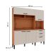 Cozinha Compacta Fiore 100% MDF 5 Portas 2 Gavetas Freijó e Off White