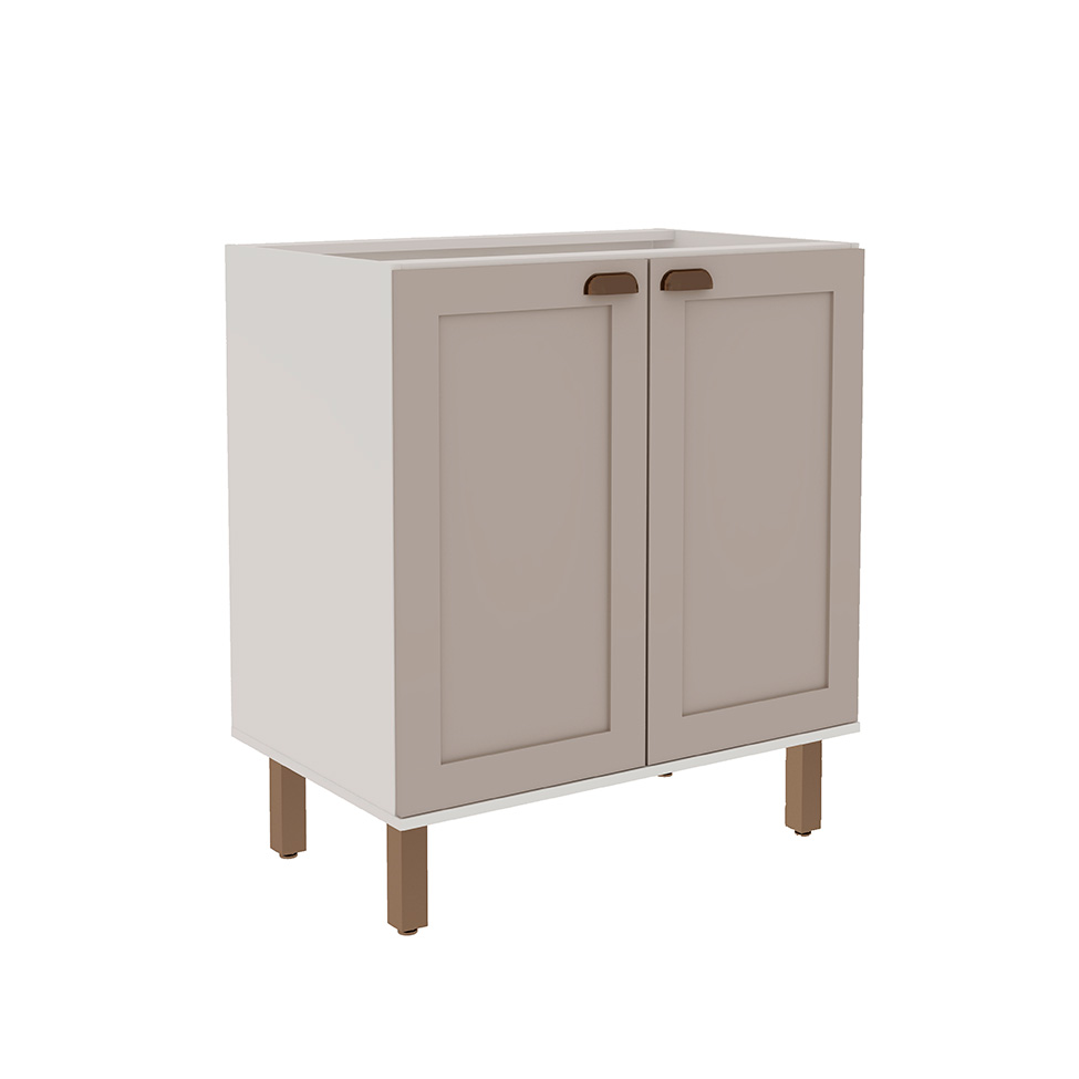 Cozinha Compacta Iluminata 12 Portas 3 Fendi e Branco