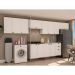 Cozinha Compacta Iluminata 12 Portas 3 Gavetas Branco e Ébano