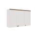 Cozinha Compacta Iluminata 12 Portas 3 Gavetas Branco e Ébano