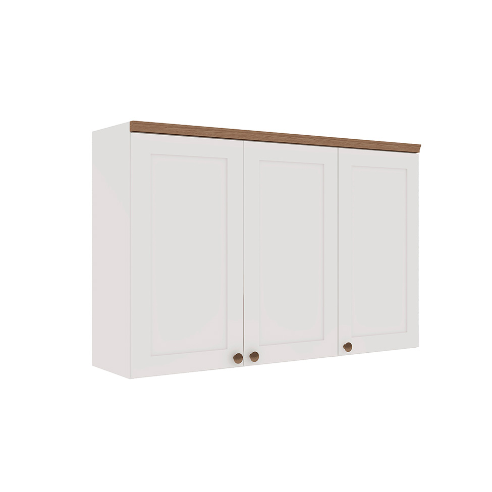 Cozinha Compacta Iluminata 12 Portas 3 Gavetas Branco e Ébano