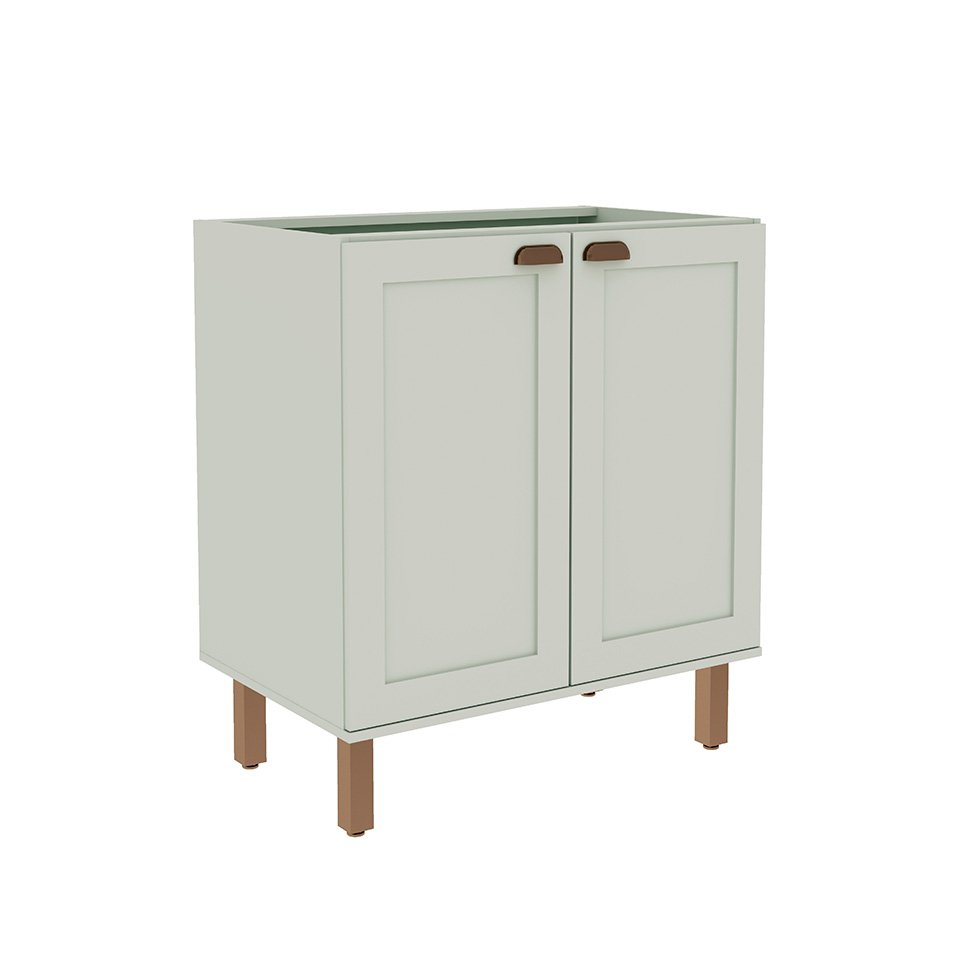 Cozinha Compacta Iluminata 12 Portas 3 Gavetas Mint e Ébano