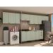 Cozinha Compacta Iluminata 12 Portas 3 Gavetas Mint e Ébano