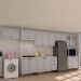 Cozinha Compacta Iluminata 14 Portas 3 Fendi e Branco