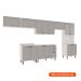 Cozinha Compacta Iluminata 14 Portas 3 Fendi e Branco
