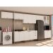 Cozinha Compacta Iluminata 14 Portas 3 Gavetas Branco e Ébano