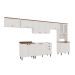 Cozinha Compacta Iluminata 14 Portas 3 Gavetas Branco e Ébano