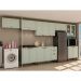 Cozinha Compacta Iluminata 14 Portas 3 Gavetas Mint e Ébano
