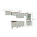 Cozinha Compacta Iluminata 14 Portas 3 Gavetas Mint e Ébano