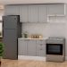 Cozinha Compacta Iluminata 7 Portas 3 Gavetas Branco e Fendi