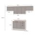Cozinha Compacta Iluminata 7 Portas 3 Gavetas Branco e Fendi
