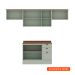 Cozinha Compacta Iluminata 7 Portas 3 Gavetas Mint e Ébano