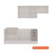 Cozinha Compacta Iluminata 8 Portas 4 Gavetas Branca e Fendi