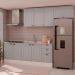 Cozinha Compacta Iluminata 8 Portas 4 Gavetas Mint e Ébano