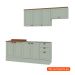 Cozinha Compacta Iluminata 8 Portas 4 Gavetas Mint e Ébano