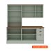 Cozinha Compacta Iluminata 9 Portas 3 Gavetas Mint e Ébano