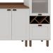 Cozinha Compacta Iluminata Ayla com Vidro 6 Portas 4 Gavetas Branca e Ébano