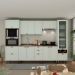 Cozinha Compacta Iluminata Ayla com Vidro 6 Portas 4 Gavetas Verde Mint e Ébano