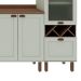 Cozinha Compacta Iluminata Ayla com Vidro 6 Portas 4 Gavetas Verde Mint e Ébano