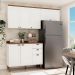 Cozinha Compacta Iluminata Flora 6 Portas 3 Gavetas Branca e Ébano