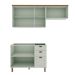 Cozinha Compacta Iluminata Flora 6 Portas 3 Gavetas Verde Mint e Ébano