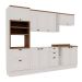 Cozinha Compacta Iluminata Iris 10 Portas 4 Gavetas Branca e Ébano